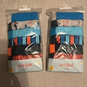 BOYS MULTI PATTERNS/COLOR CAT & JACK BRIEFS SIZE L! 7 PACK SET!